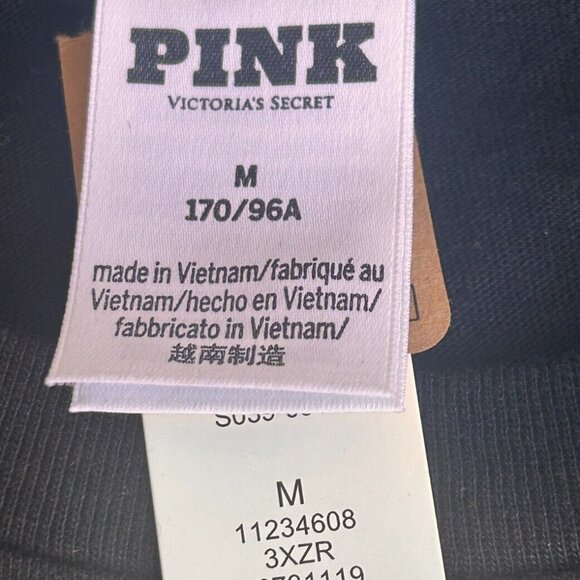 Pink Victoria's Secret 2 Cotton Long Sleeve Crew Neck Mid-Length Gray Black M - Picture 9 of 15